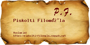 Piskolti Filoméla névjegykártya